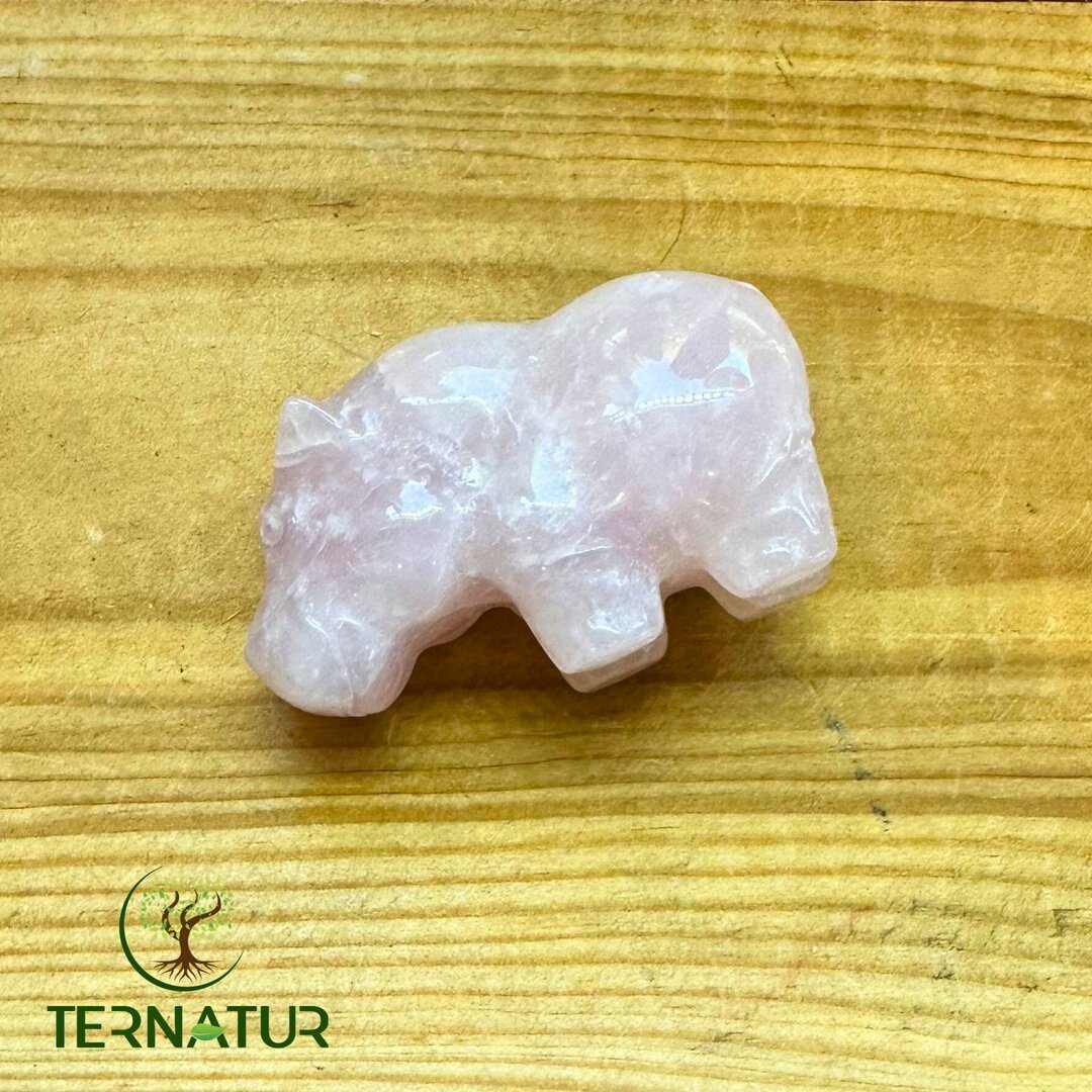 Hippopotame en Quartz Rose