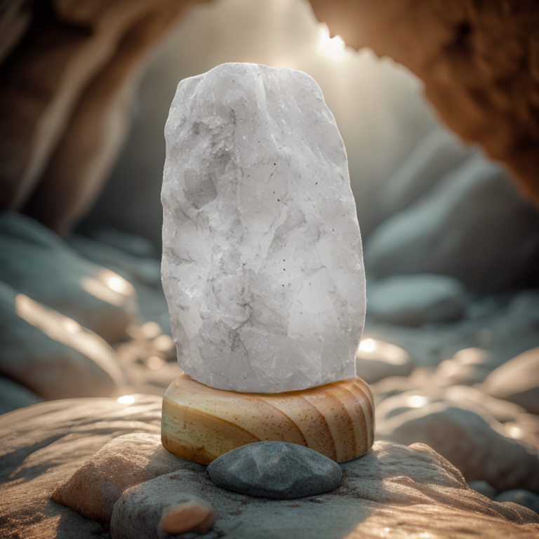 Lampe en Cristal de Roche Brute
