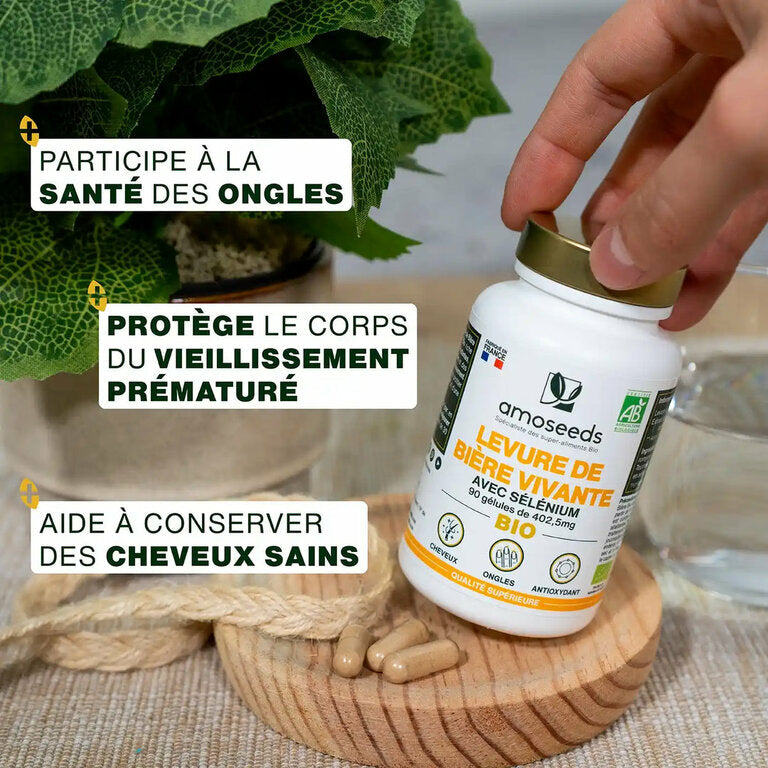 Levure de Bière vivante bio - 90 gélules
