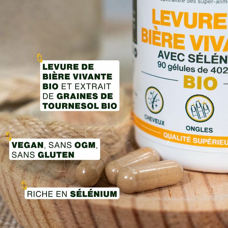 Levure de Bière vivante bio - 90 gélules