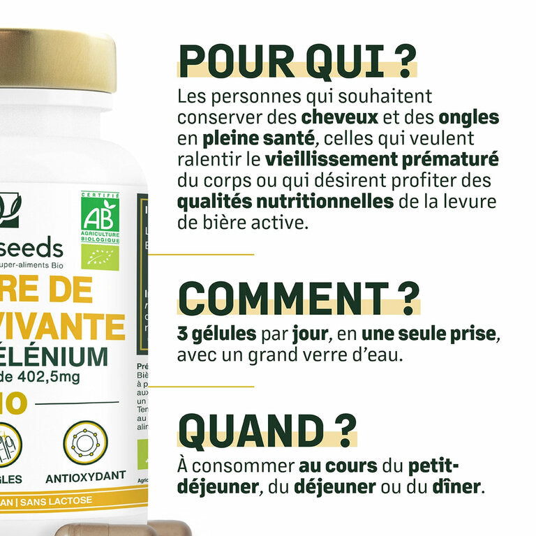 Levure de Bière vivante bio - 90 gélules