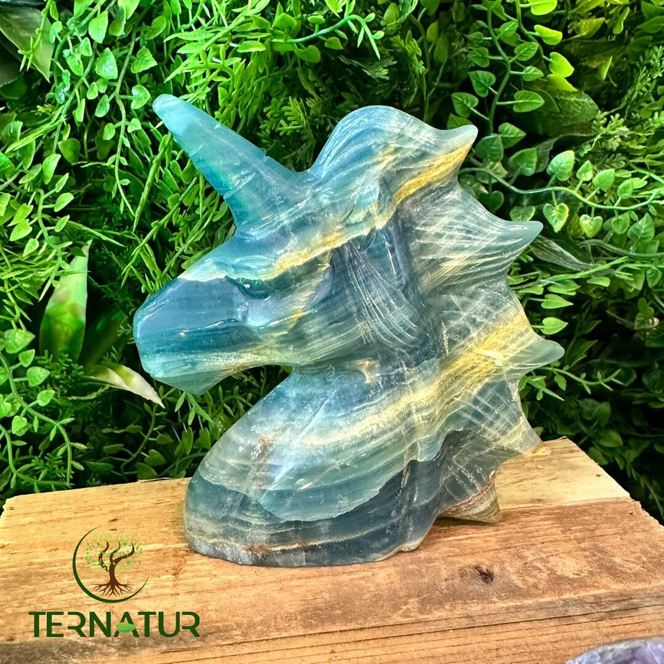 Licorne en Calcite Aquatine