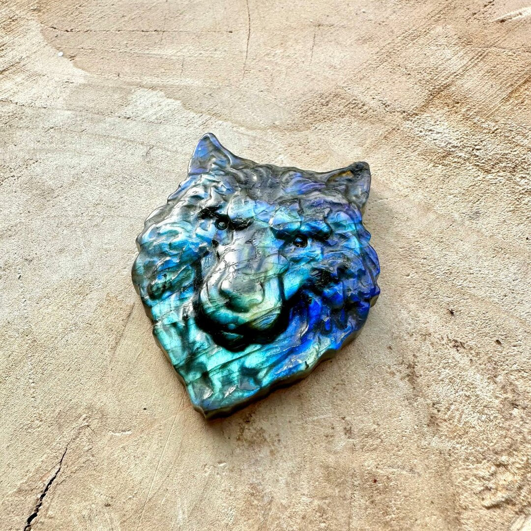 Loup en Labradorite