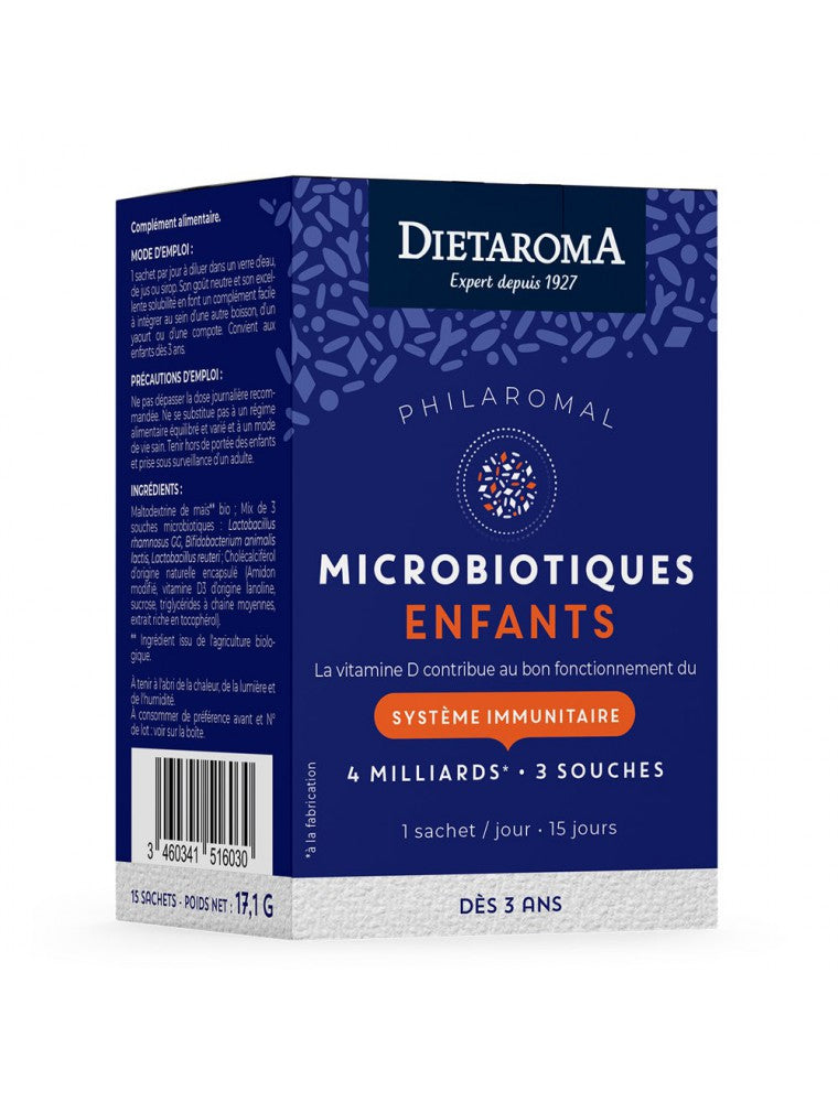 Philaromal Enfant – Probiotiques & Vitamine D3 – 15 sachets – Dietaroma