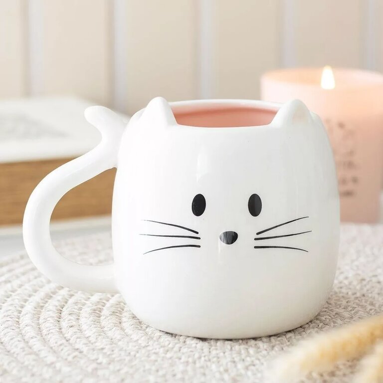 Mug Chat Blanc – 500 ml – Tasse Adorable en Céramique