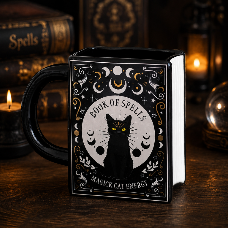 Mug Livres des Sorts « Magick Cat Energy » – 450 ml