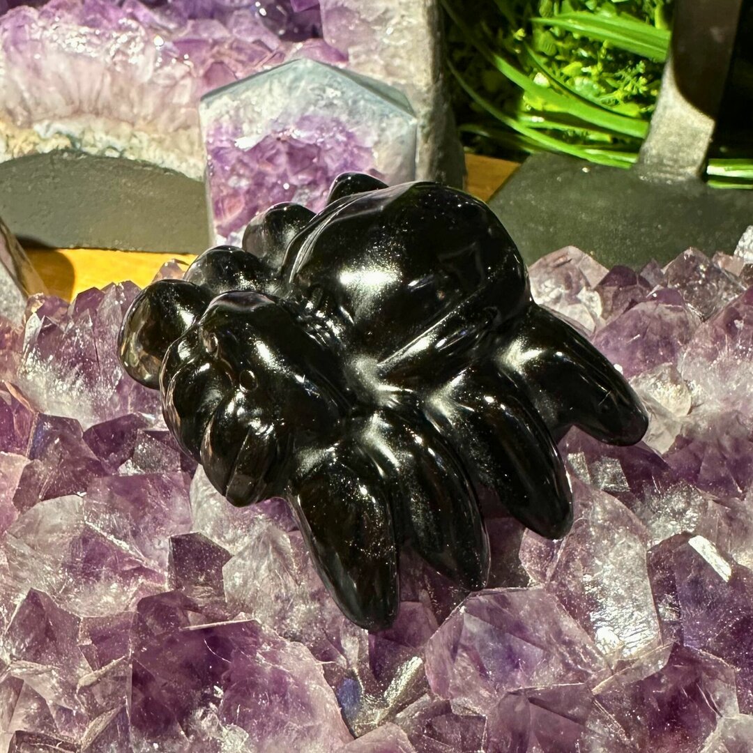 Araignée en Obsidienne Noire