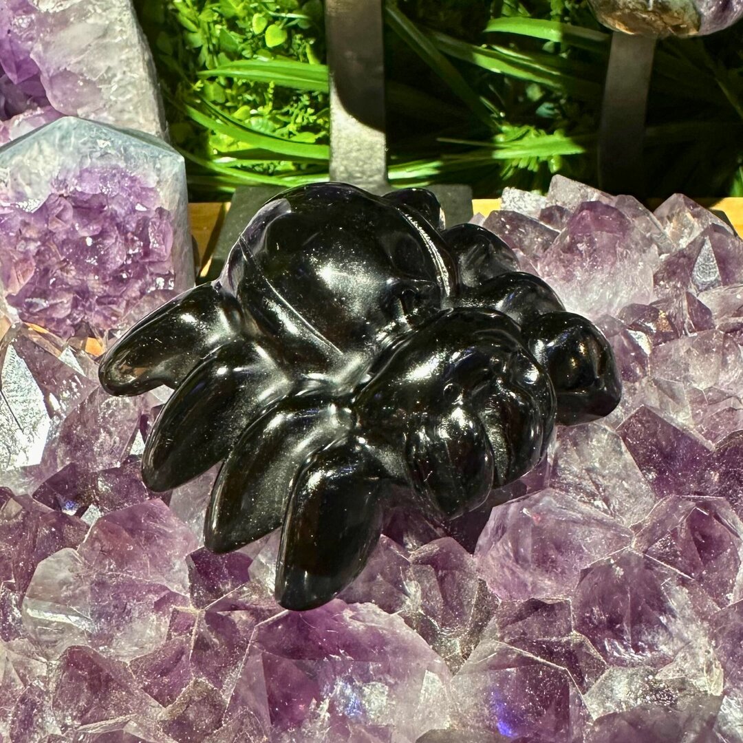 Araignée en Obsidienne Noire