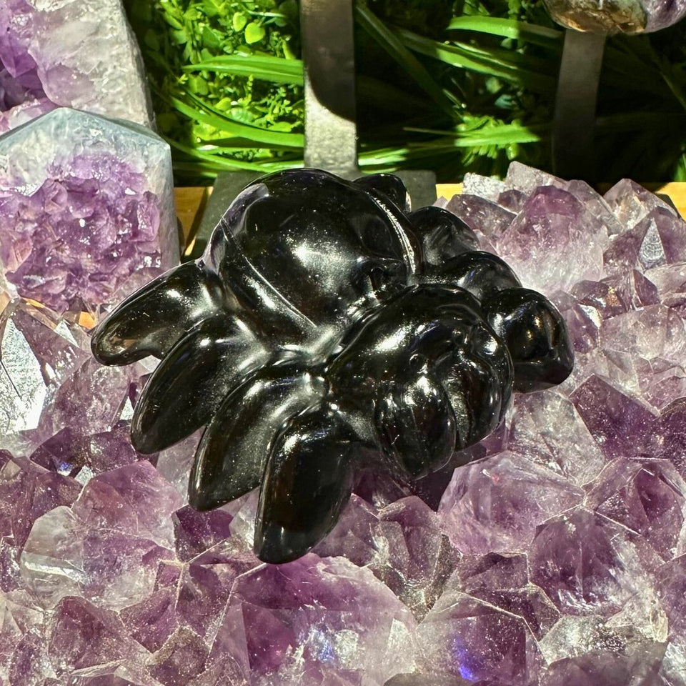 Araignée en Obsidienne Noire