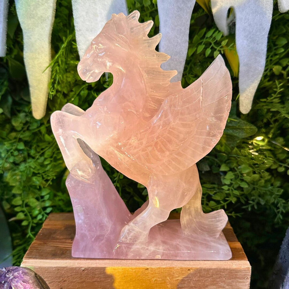 Pégase en Quartz Rose