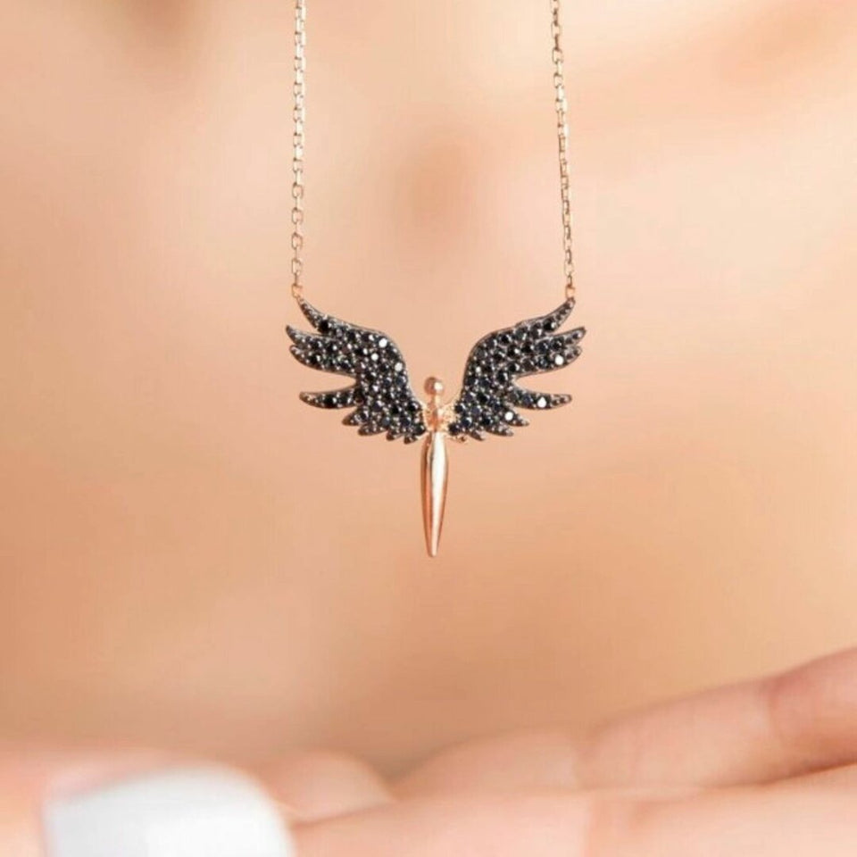Pendentif Ange - Spinelle Noire