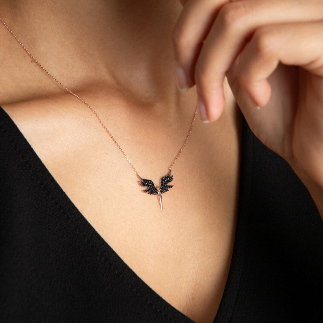 Pendentif Ange - Spinelle Noire