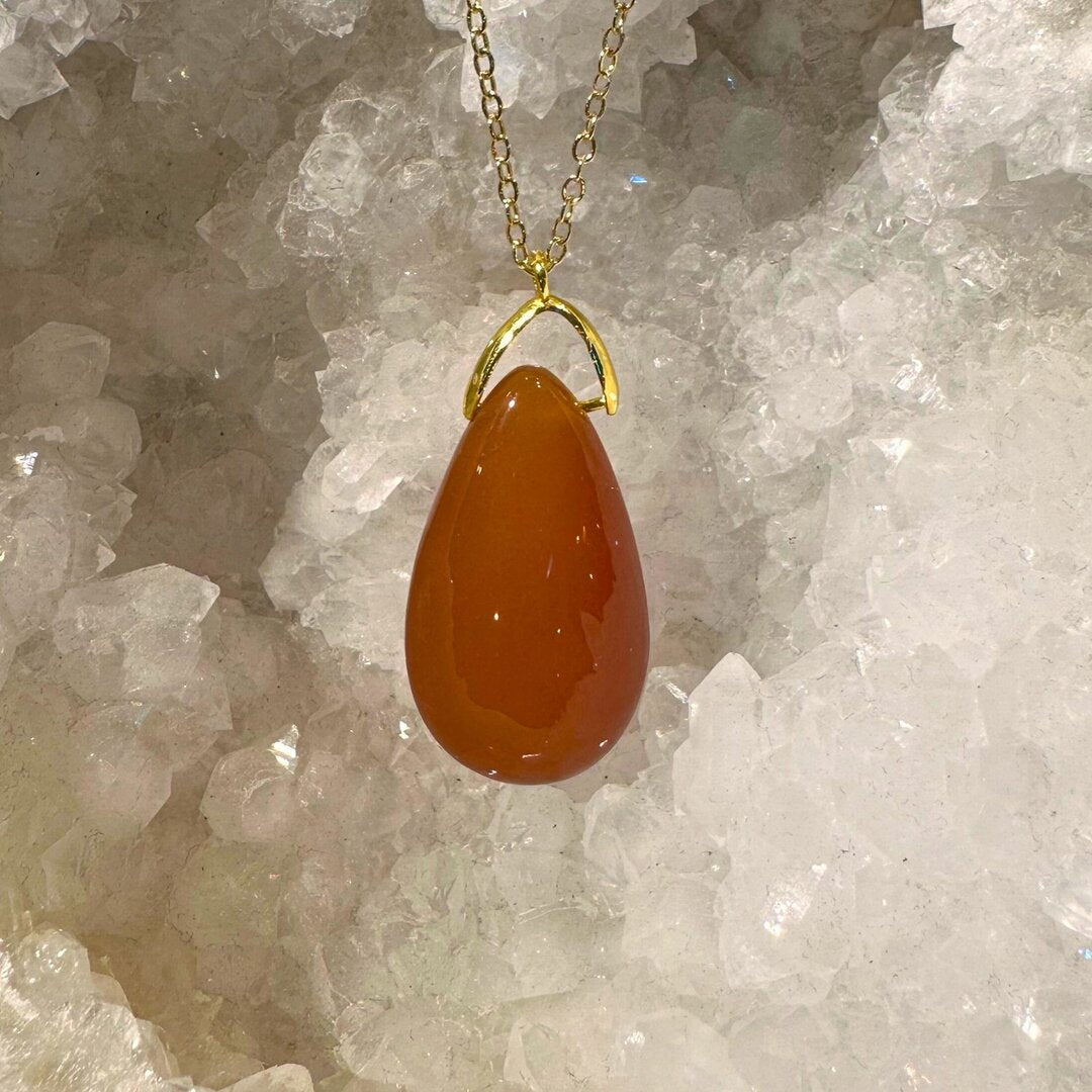 Pendentif Goutte Cornaline