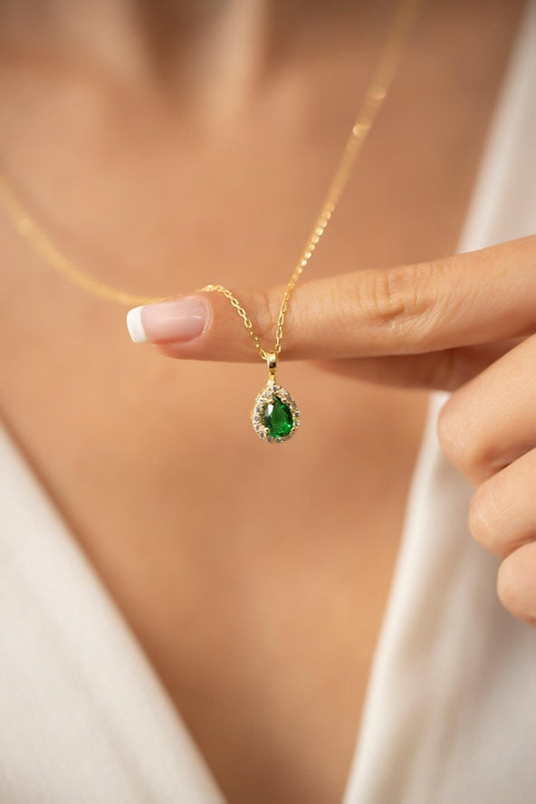 Pendentif Goutte Émeraude