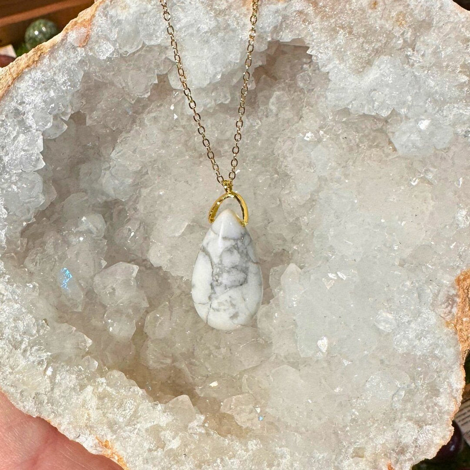 Pendentif Goutte Howlite
