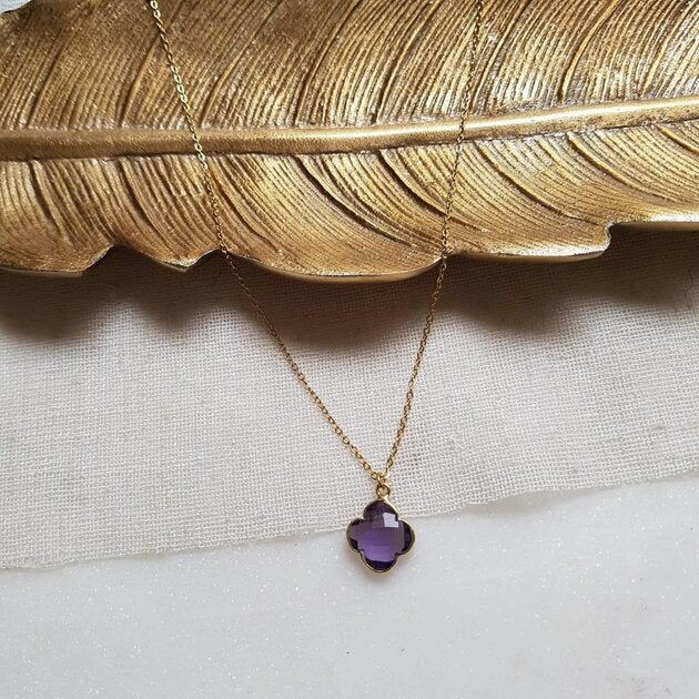 Pendentif Trèfle en Améthyste