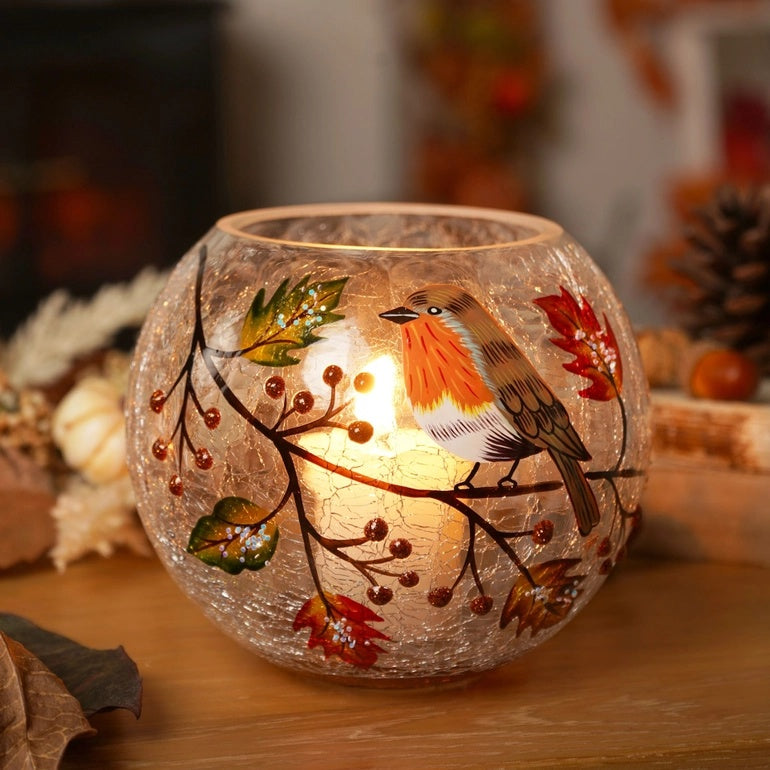Porte-bougie Rouge-gorge d’Automne – Country Living