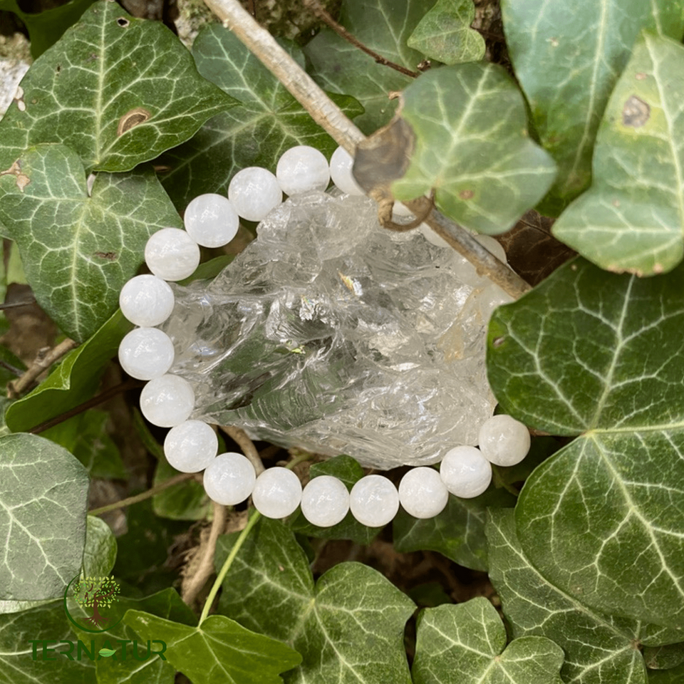 Bracelet Pierre de Lune Blanche - 8mm