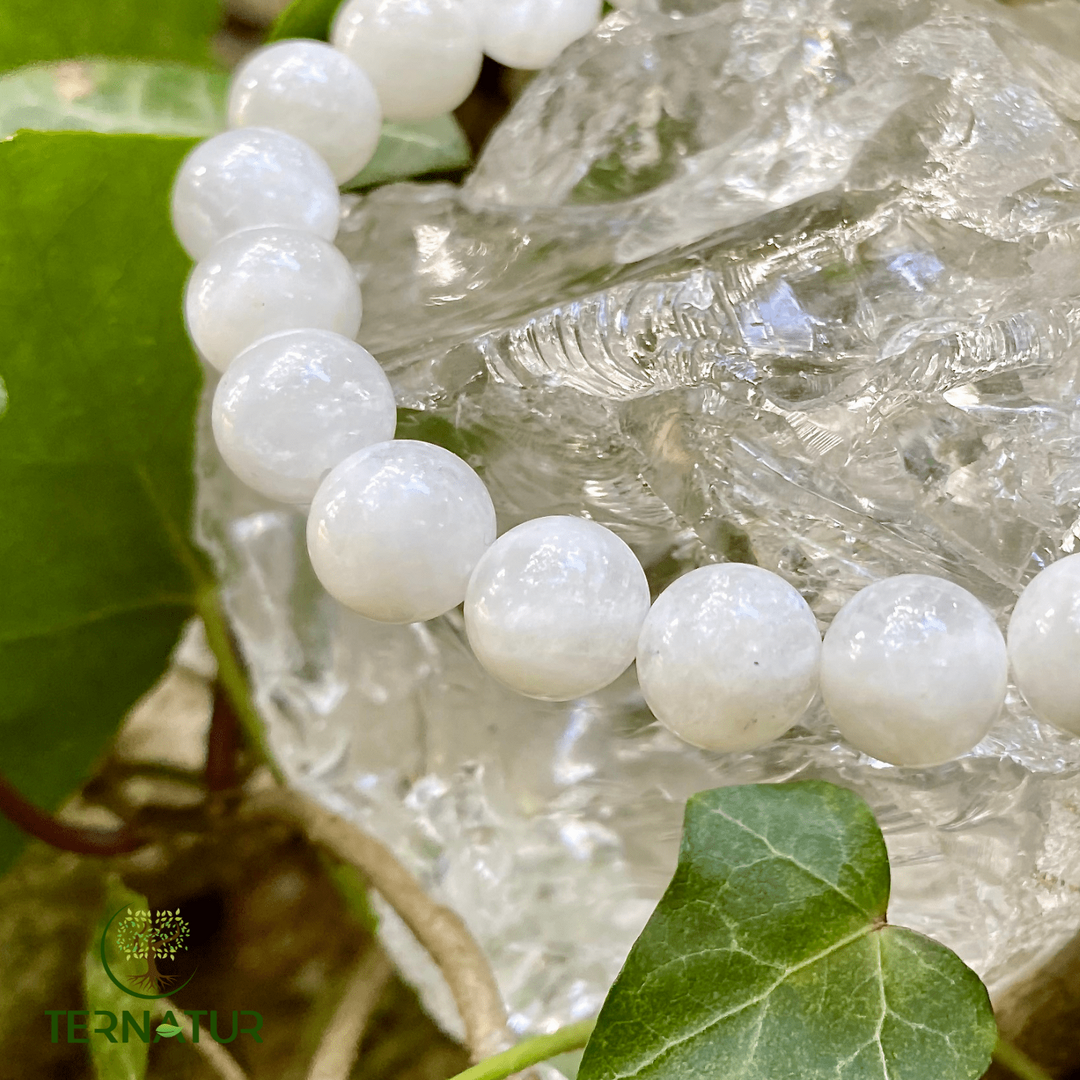 Bracelet Pierre de Lune Blanche - 8mm
