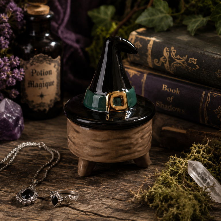 Pot Chapeau de Sorcière en Céramique Noire