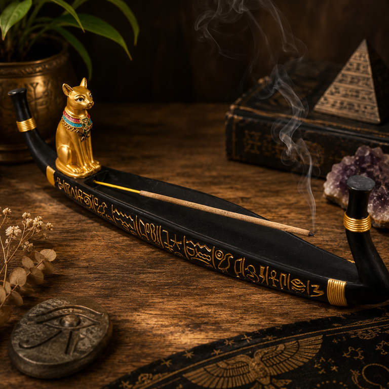 Porte-Encens Bastet – Inspiration Égypte Ancienne