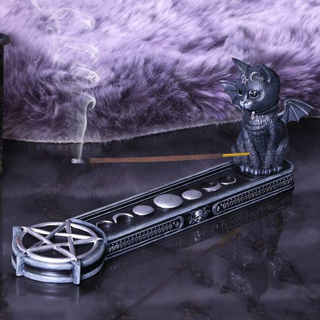 Porte Encens Chat Mystique