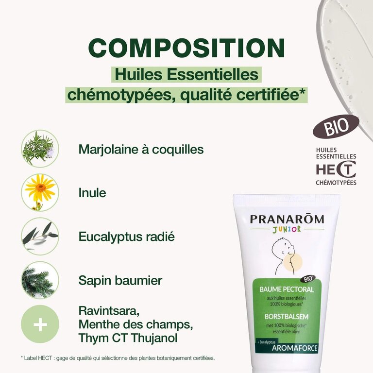 Baume Pectoral Junior BIO – 50 ml – Pranarôm