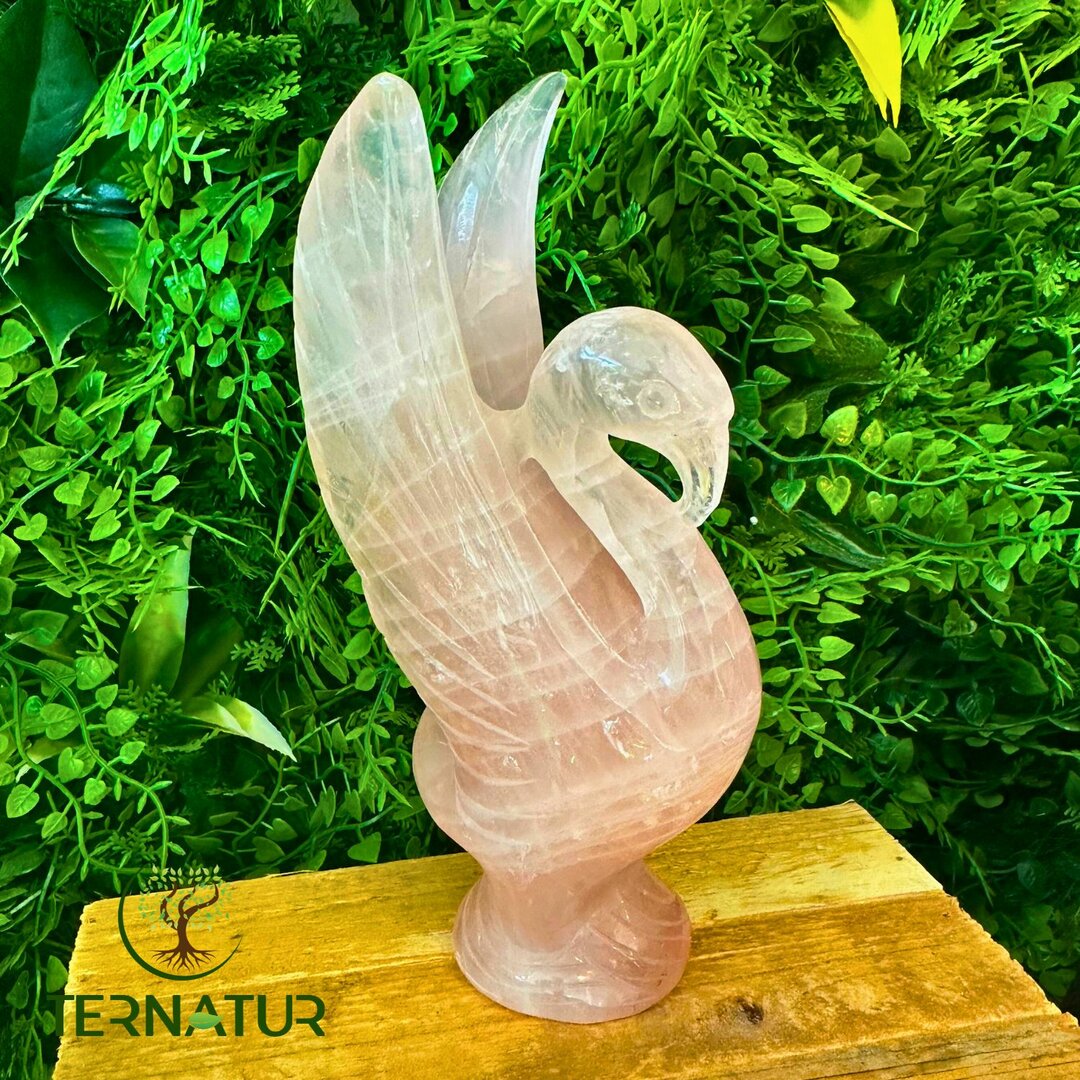 Cygne en Quartz Rose