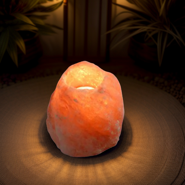 Bougeoir en Sel Rose de l’Himalaya – Forme Naturelle