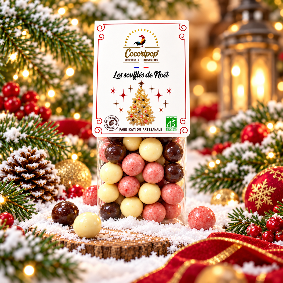 Les Soufflés de Noël BIO – Trio de Chocolats – 100 g