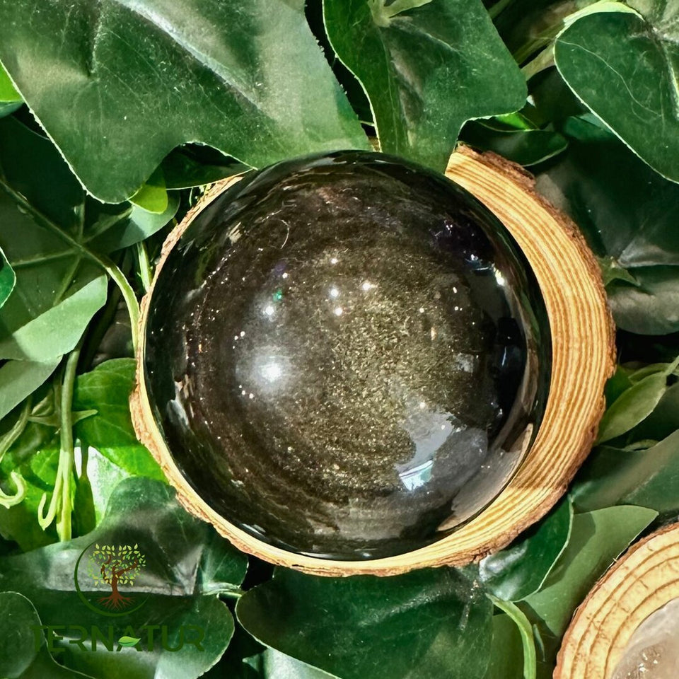 Sphère Obsidienne Dorée - 58mm