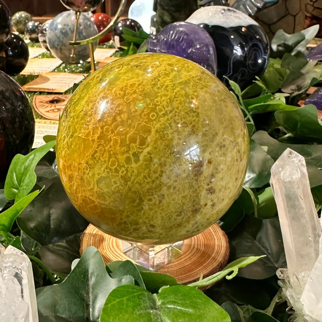 Sphère Opale Verte - 86mm