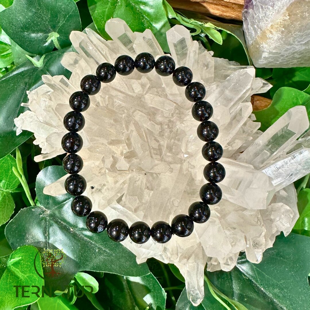 Bracelet Spinelle Noire - 8mm