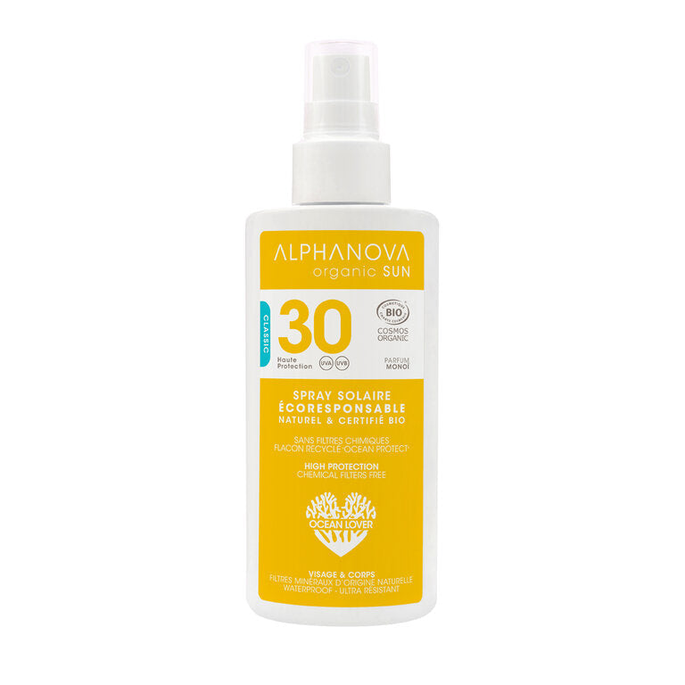 Spray Crème Solaire Certifiée BIO Adultes Haute Protection SPF 30