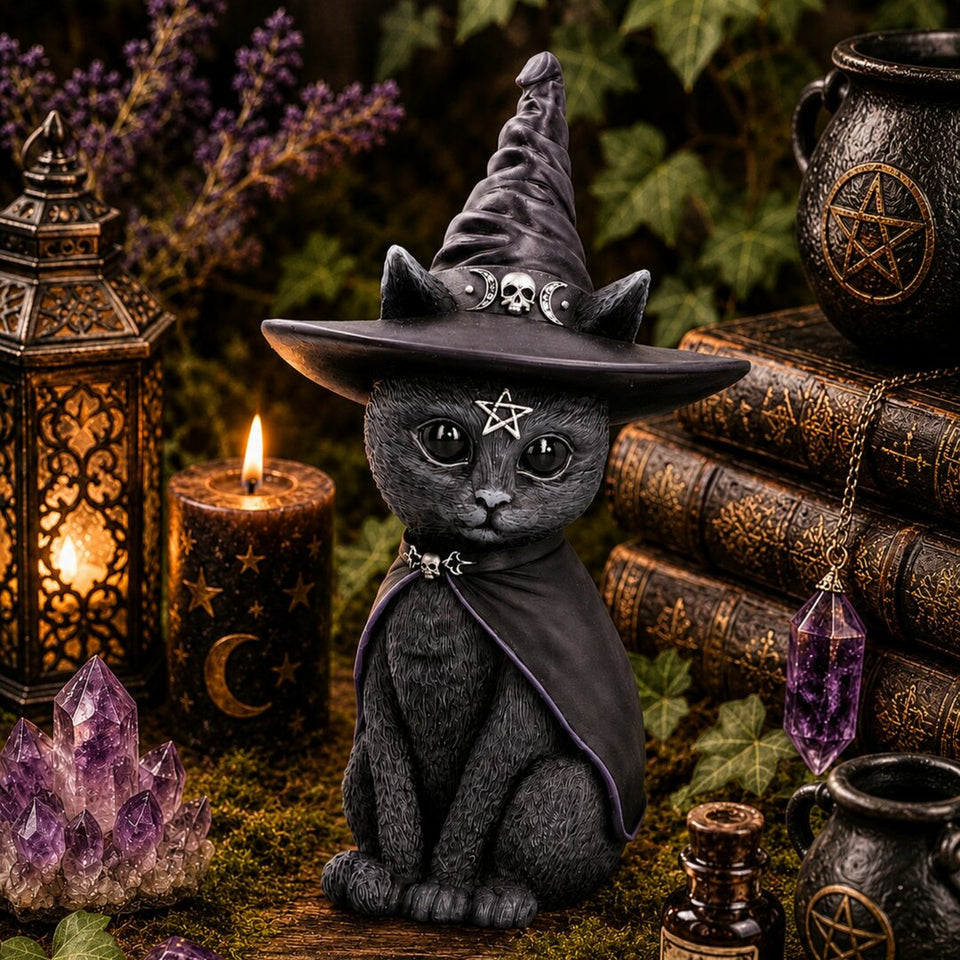 Statuette Chat Sorcier Mystique