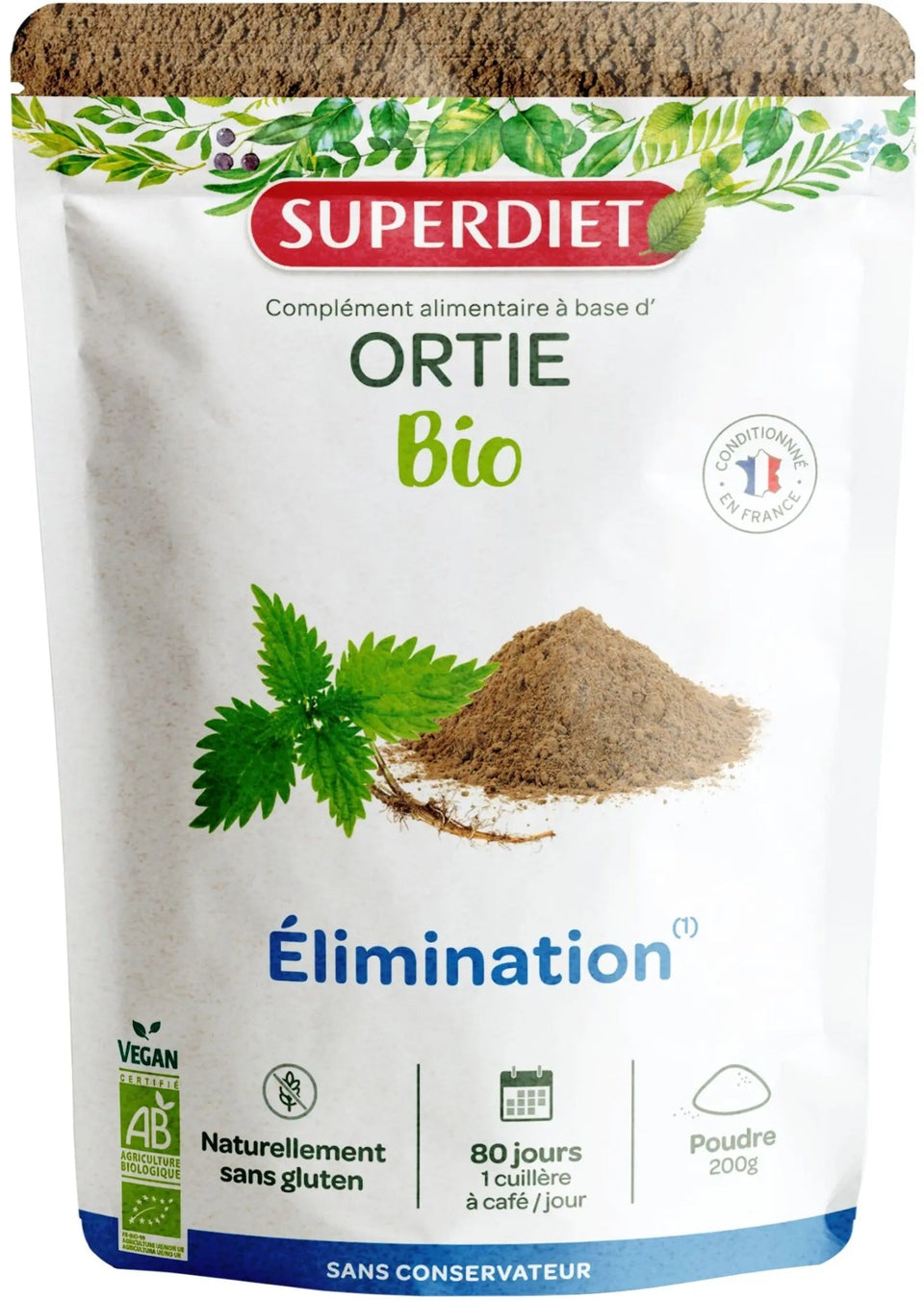 SUPERDIET – Ortie BIO en poudre – 200 g