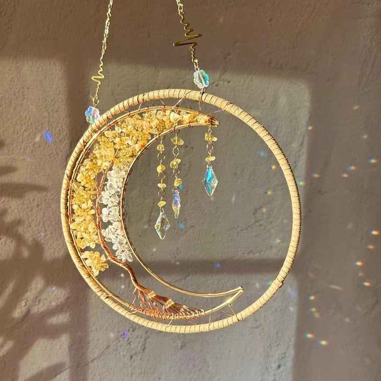 Attrape-Soleil Citrine « Arbre de la Prospérité » – 35,5 x 20 cm