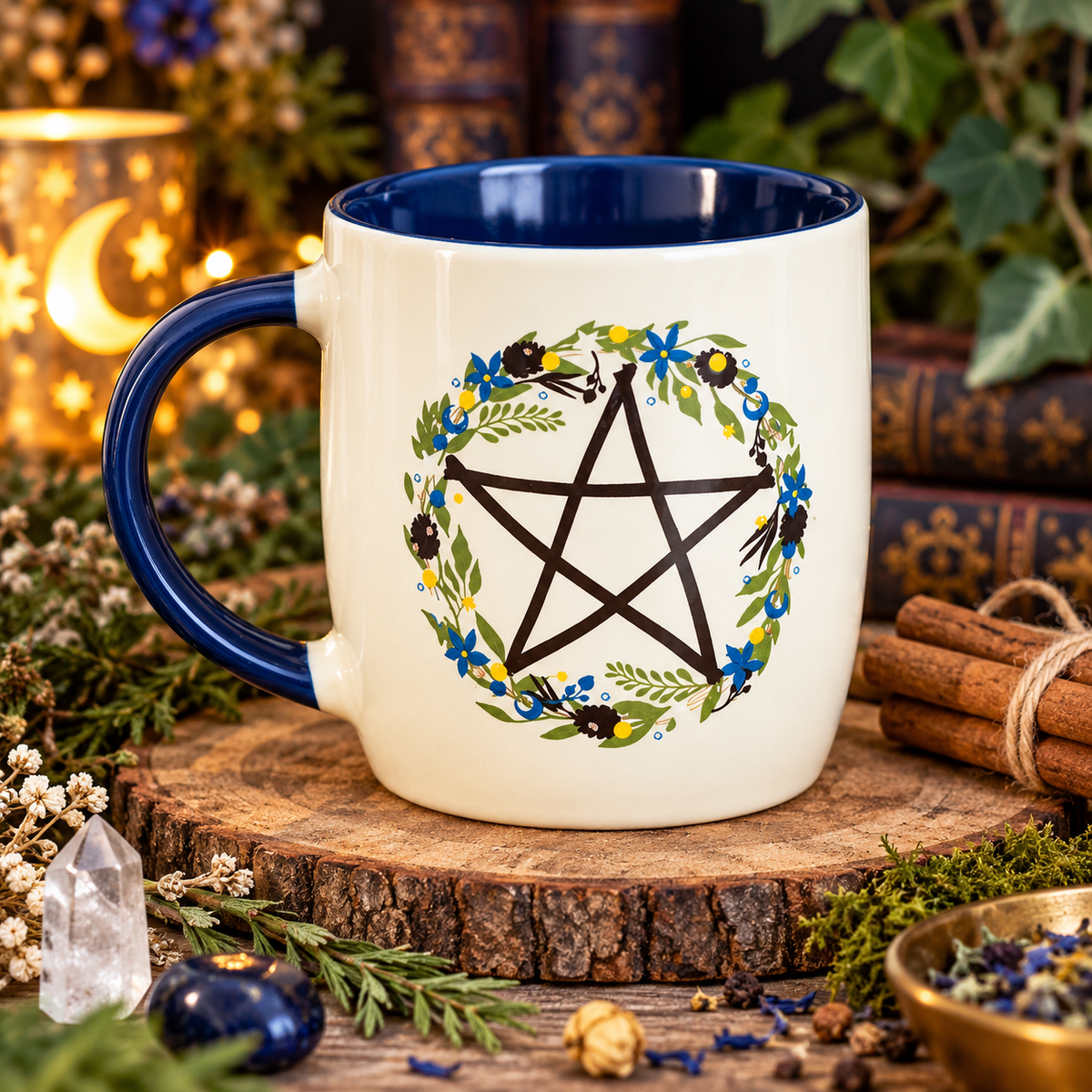 Mug Couronne du Solstice – Pentagramme Botanique