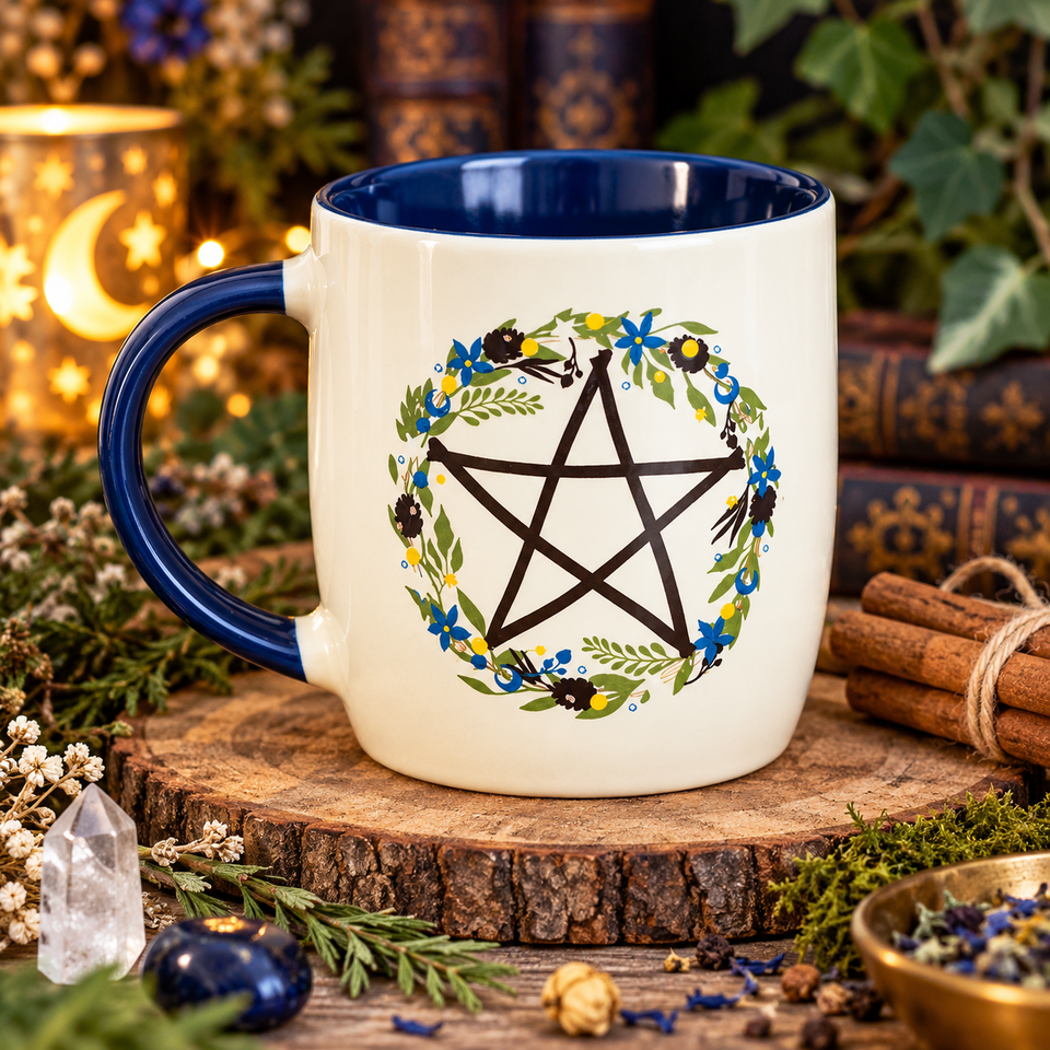 Mug Couronne du Solstice – Pentagramme Botanique
