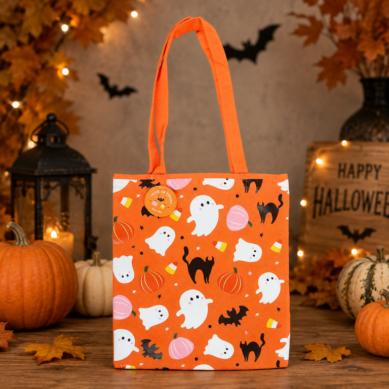 Tote Bag « Esprits de Samhain » – Fantômes & Citrouilles